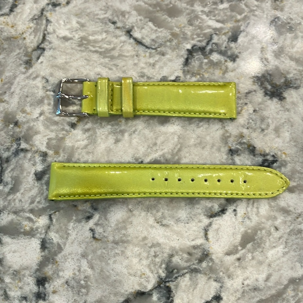 Michelle watch Lime Green patent Leather Watch Band size 18 NEW condition